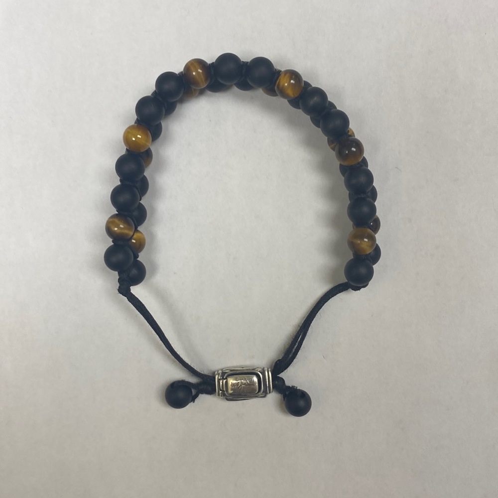 David Yurman Two Row Mens Tigers Eye Bracelet